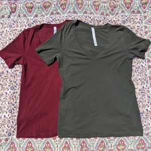 Two Pima Cotton Lululemon V-Neck Tops